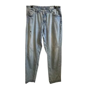 Raffaello Rossi Jane Light Wash Distressed Designer Premium Jeans SZ 10